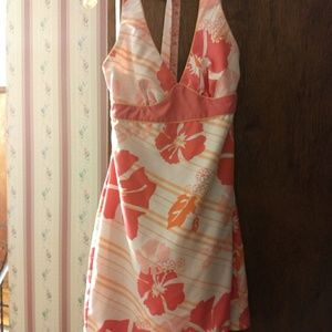 Peach halter backless dress